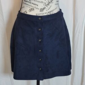 Abercrombie & Fitch Dark Blue Button-Up Mini Skirt